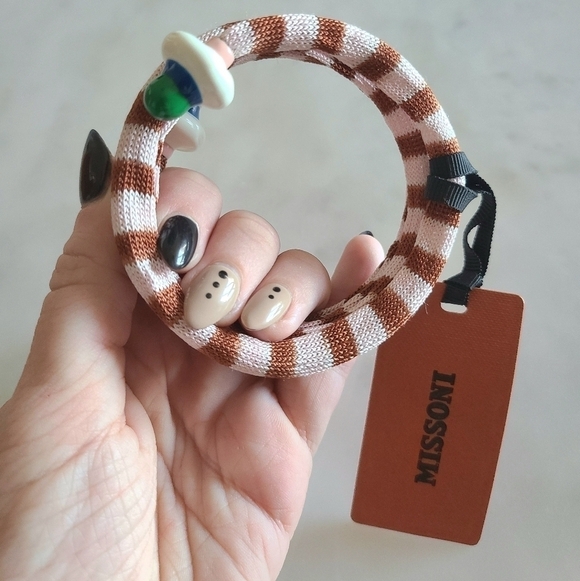 MISSONI Knit and Enamel Wrap Bracelet, One Size, Multicolor, NIB - Picture 14 of 15